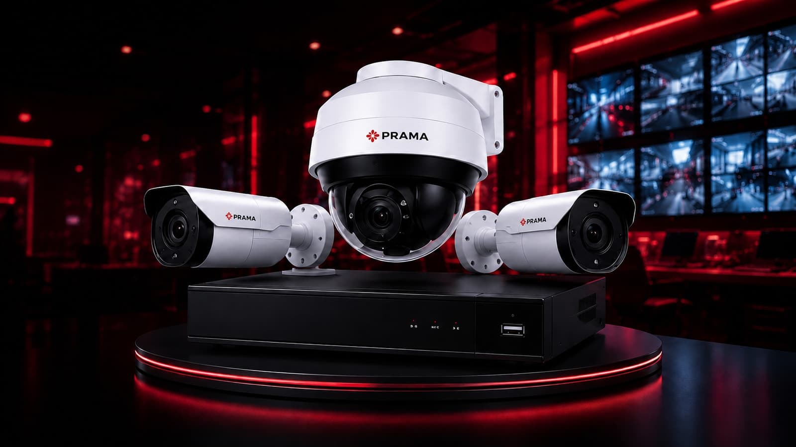 AI powered CCTV camera system — dome, bullet cameras and DVR